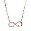 0.22Ct 14K Rose Gold Diamond Pear Infinity Necklace