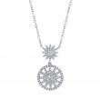 0.35Ct 14K White Gold Diamond Starburst Necklace
