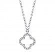 14K white gold clover shaped pendant