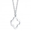 14K white gold clover shaped pendant