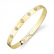0.32Ct 14K Yellow Gold Diamond Bezel Latch Lock Bangle
