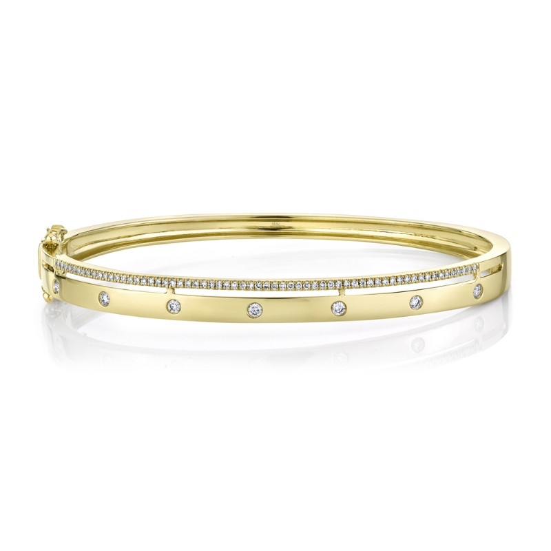0.34Ct 14K Yellow Gold Diamond Bangle