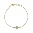 0.16Ct 14K Yellow Gold Diamond Pave Clover Bracelet