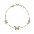 0.30Ct 14K Yellow Gold Diamond Butterfly Bracelet