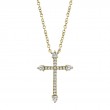 0.17Ct 14K Yellow Gold Diamond Cross Necklace
