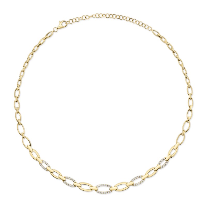 0.74Ct 14K Yellow Gold Diamond Link Necklace