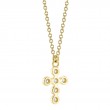 0.08Ct 14K Yellow Gold Diamond Bezel Cross Necklace