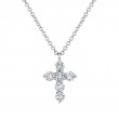 0.50Ct 14K White Gold Diamond Cross Necklace
