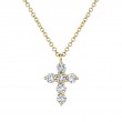 14K Yellow Gold Diamond Cross Necklace