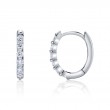 14K White Gold Diamond Oval Huggie Earrings .26Ct G/H, Vs-Si
