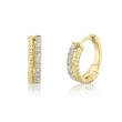 0.19Ct 14K Yellow Gold Diamond Huggie Earrings