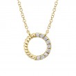 0.12Ct 14K Yellow Gold Diamond Circle Necklace