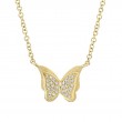 0.06Ct 14K Yellow Gold Diamond Butterfly Necklace