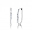 0.29Ct 14K White Gold Diamond Oval Hoop Earrings