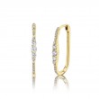0.29Ct 14K Yellow Gold Diamond Oval Hoop Earrings