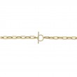 14K Yellow Gold 0.13Ctw Diamond Paperclip Link Necklace