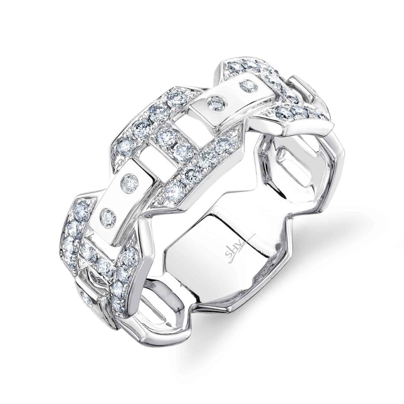 0.65Ct 14K White Gold Diamond Men's Ring