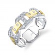 0.65Ct 14K Two Tone White And Yellow Gold Diamond Men's Ring