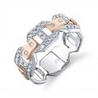 0.65Ct 14K Two Tone White And Rose Gold Diamond Men's Ring
