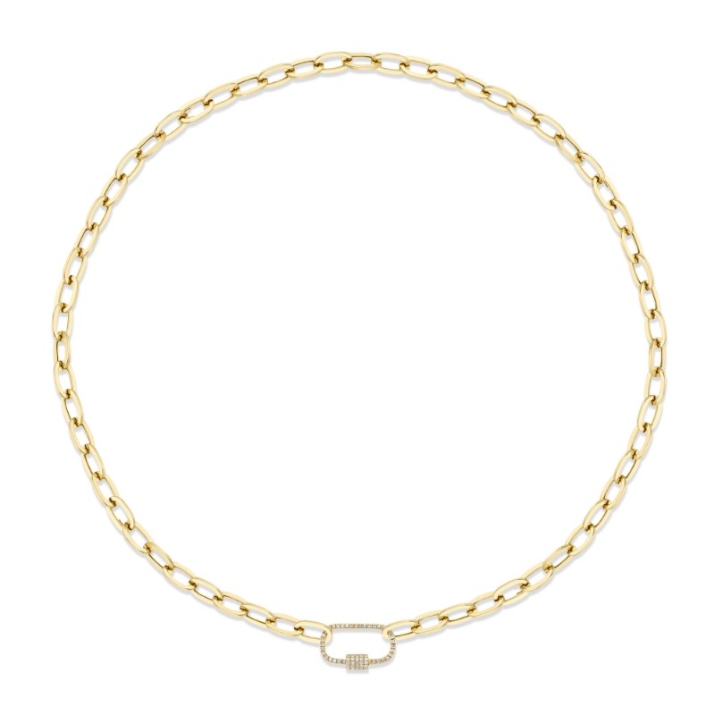 0.23Ct 14K Yellow Gold Diamond Paper Clip Link Necklace