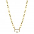 0.23Ct 14K Yellow Gold Diamond Paper Clip Link Necklace