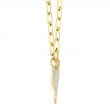0.21Ct 14K Yellow Gold Diamond Pave Heart Paper Clip Link Necklace
