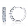0.23Ct 14K White Gold Diamond Huggie Earrings