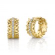 0.20Ct 14K Yellow Gold Diamond Laurel Wreath Huggie Earrings