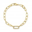0.20Ct 14K Yellow Gold Diamond Paper Clip Link Bracelet