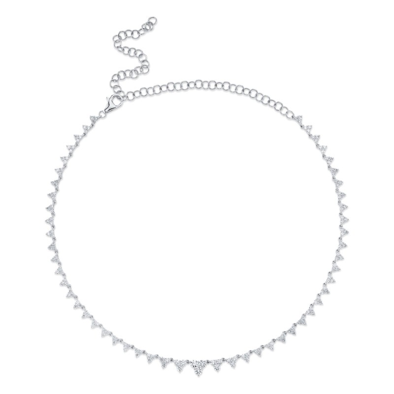 4.08Ct 14K White Gold Diamond Necklace