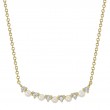 A 14K Yellow Gold, Diamond And Cultured Pearl Necklace .12Ct G-H Vs-Si