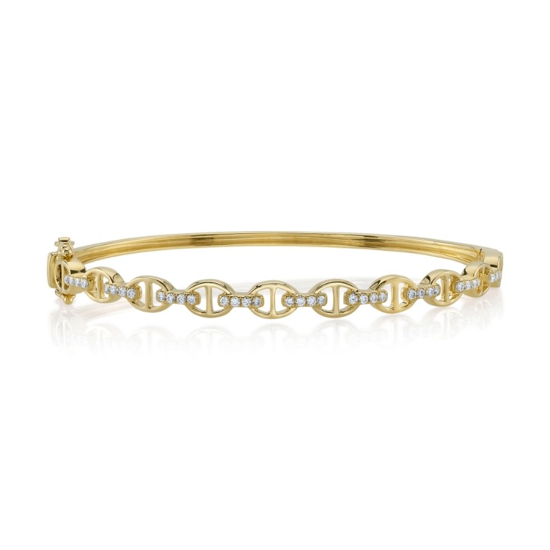 0.35Ct 14K Yellow Gold Diamond Bangle