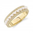 Shy Creation 14K Yellow Gold Diamond & Cultured Pearl Ring