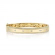 1.08Ct 14K Yellow Gold Diamond Baguette Marquise Bangle