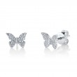 0.15Ct 14K White Gold Diamond Butterfly Stud Earrings