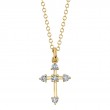 0.13Ct 14K Yellow Gold Diamond Cross Necklace