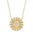 0.20Ct 14K Yellow Gold Diamond Circle Necklace