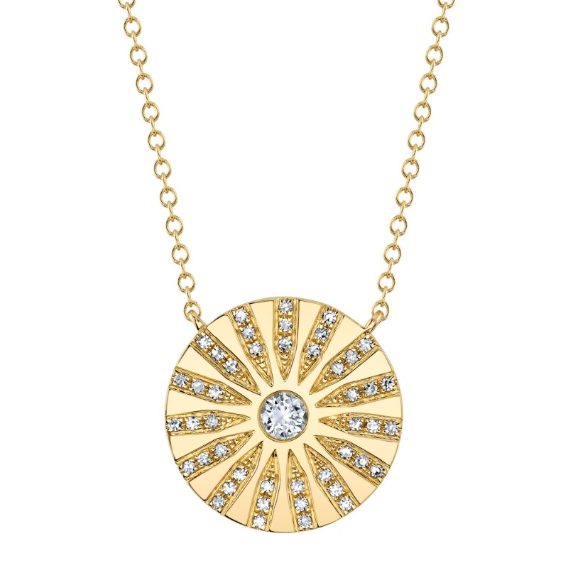 0.20Ct 14K Yellow Gold Diamond Circle Necklace