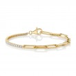 0.66Ct 14K Yellow Gold Diamond Paper Clip Link Bracelet