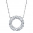 0.98Ct 14K White Gold Diamond Pave Circle Necklace