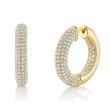 3.94Ct 14K Yellow Gold Diamond Pave Hoop Earrings