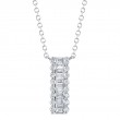 0.56Ct 14K White Gold Diamond Baguette Necklace