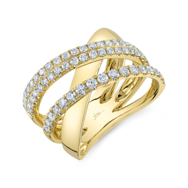1.01Ct 14K Yellow Gold Diamond Bridge Ring