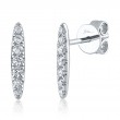 0.19Ct 14K White Gold Diamond Bar Stud Earrings
