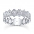 0.35Ct 14K White Gold Diamond Pave Hexagon Ring