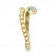 0.07Ct Diamond & 0.02Ct Green Garnet 14K Yellow Gold Snake Ring