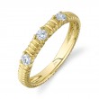0.24Ct 14K Yellow Gold Diamond Ribbed Band