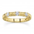 0.24Ct 14K Yellow Gold Diamond Ribbed Band
