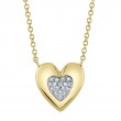 0.04Ct 14K Yellow Gold Diamond Heart Necklace