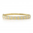0.46Ct 14K Yellow Gold Diamond Ribbed Bangle